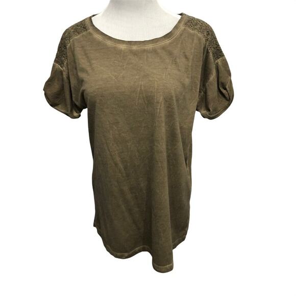 Forever 21 green distressed roll sleeve oversize t-shirt Size LARGE - Picture 1 of 6